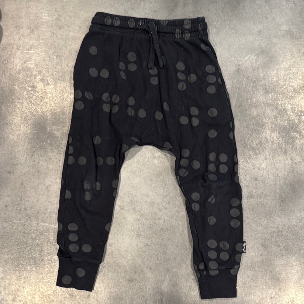 Nununu Black Polka Dot Kids Light Baggy Pants